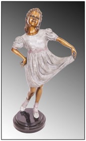 Howard Jason Little Miss Dancer Bronze Sculpture Signed Girl Child Figurative Art