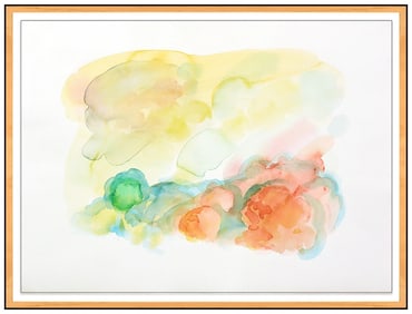 William Tillyer Landscape Watercolor Painting Signed Authentic Original Framed Art