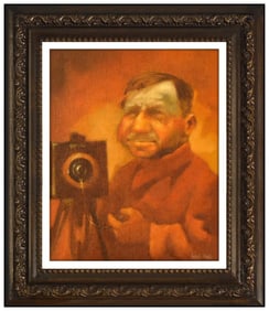 Charles Bragg Oil Painting on Canvas Board Signed Original Figurative Framed Art