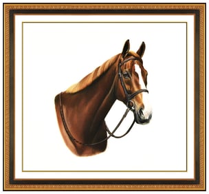 Jocelyn Sandor Cowboy Horse Portrait Pastel Painting Signed Western Framed Art