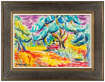 Serge Mendjisky French Landscape Oil Painting on Board Signed Original Artwork