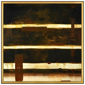 Sylvain Louis Seize Abstract Painting on Board Signed Large Original Framed Art