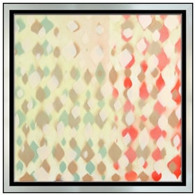 Susan Dory Abstract Enamel Painting on Board Signed Modern Framed Original Art