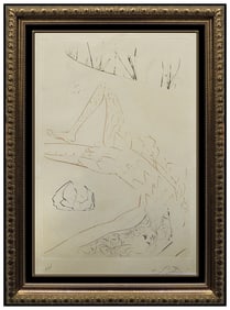 Salvador Dali Tristan Wounded Color Etching Surrealism Hand Signed Iseult Artwork