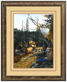 Kay Homan Wildlife Landscape Acrylic Painting Signed Nature Scene Framed Art