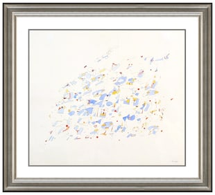 Clarence Morgan Abstract Watercolor Painting Signed Modern Original Framed Art