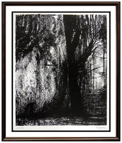 Henry Moore Abstract Forest Landscape Lithograph Hand Signed Original Artwork