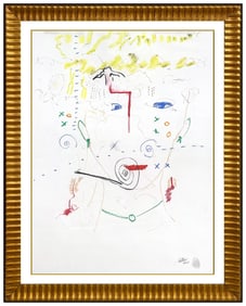 Daniel Bottero Mixed Media Portrait Painting Signed Original Framed Modern Artwork