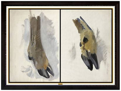 George Browne Wildlife Deer Oil Painting on Board Signed Animal Framed Artwork: This lot includes:Gallery COA & free domestic shipping (*insurance and international shipping for an additional charge)Artist: George BrowneTitle: Set of HoofsMedium: Oil Painting on BoardSize: 10" x
