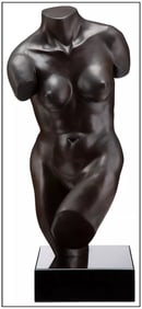 Christa Zinner Female Torso Nude Bronze Sculpture Signed Figurative Original Art