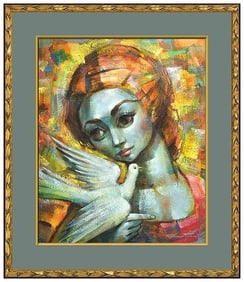 Raymond Howell Figurative Portrait Oil Painting on Board Signed Original Artwork