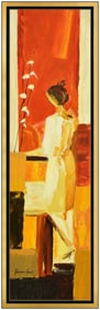 Adriana Naveh Elegance Female Serigraph on Board Hand Signed Embellished Artwork