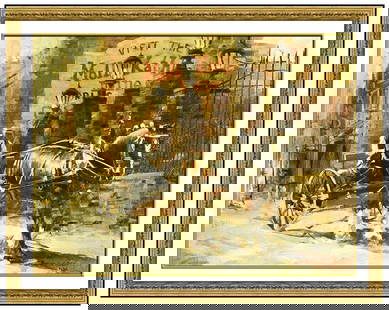 Richard D Thomas Western Horse Oil Painting on Board Signed Framed Original Art: This Lot Includes:Gallery Coa & Free Domestic Shipping (*Insurance And International Shipping For An Additional charge)Artist: Richard D ThomasTitle: Strutting Thru Cripple CreekMedium: Oil Painting O