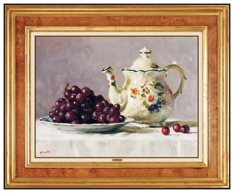 Gregory Hull Still Life Fruit Oil Painting on Canvas Signed Original Artwork