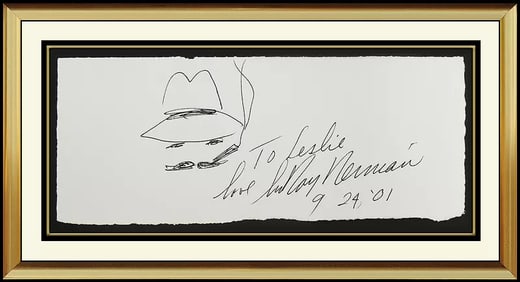 Leroy Neiman Rare Self Portrait Drawing with Cigar Signed Original Modern Artwork