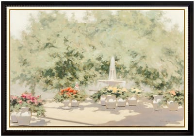 Andre Gisson Floral Oil Painting on Canvas Signed Large Authentic Framed Artwork