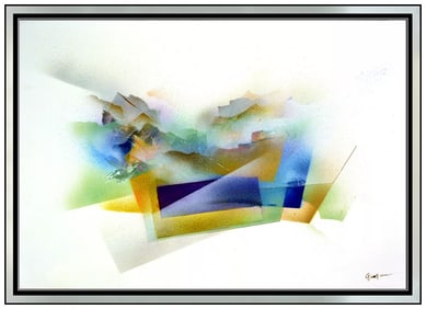 Pan Qiqun Abstract Acrylic Painting Signed Modern Original Qi Qun Large Artwork