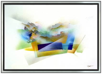 Pan Qiqun Abstract Acrylic Painting Signed Modern Original Qi Qun Large Artwork: This lot includes:Gallery COA & free domestic shipping (*insurance and international shipping for an additional charge)Artist: Pan QiQun Title: Kaleidoscope Medium: Acrylic PaintingSize: 28" x 38"Fram