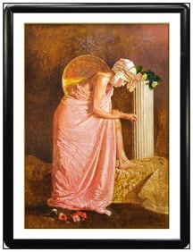 Angelo Vadala Female Portrait Oil Painting on Board Signed Framed Original Art