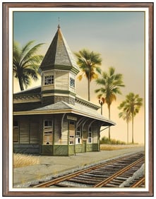 Douglas Gifford Landscape Building Oil Painting on Canvas Signed Framed Artwork