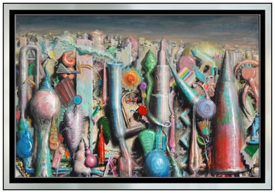 Jerry Mclaughlin Modern Oil Painting on Board Signed Framed Original Large Artwork