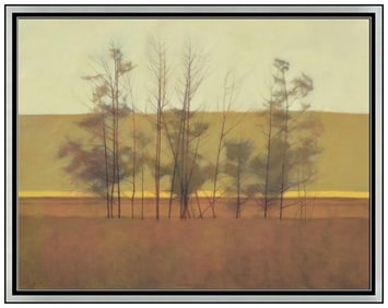 Connie Borup Landscape Oil Painting on Canvas Signed Large Original Framed Artwork