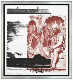 Robert Rauschenberg Broken Harp Lithograph Color Hand Signed Modern Framed Artwork