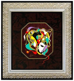 Martiros Manoukian Acrylic Painting on Board Signed Female Portrait Framed Art