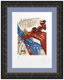 Salvador Dali F L'Art De Aimer Etching Hand Signed Plate Framed Surrealist Artwork