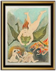 Raphael Soyer Deluxe Nude Lithograph Hand Signed Color Isaac Singer Mirror Artwork
