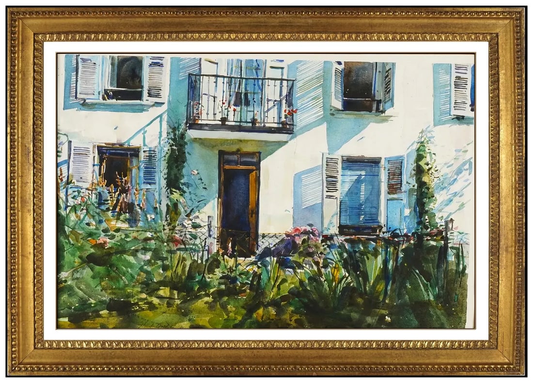 Shirl Goedike Flower Architecture Watercolor Painting Signed Original Large Artwork (1 of 5)
