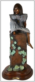 Bob Piercey Sweethearts Bronze Sculpture Child Portrait Hand Signed Original Art