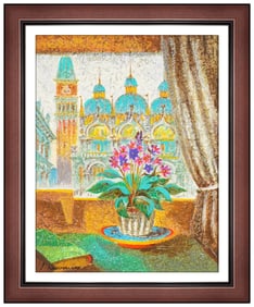 Anatole Krasnyansky Venice Cityscape Giclee on Canvas Hand Signed Embellished Art