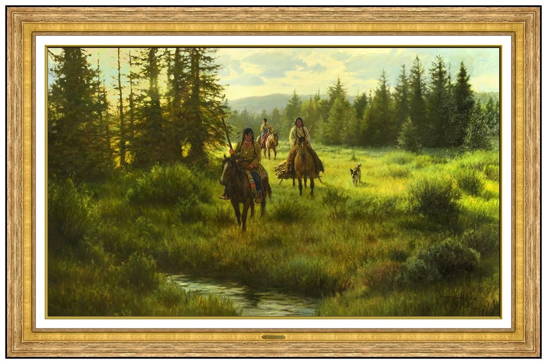 Robert Duncan Horse Landscape Painting on Canvas Signed Large Framed Original Art (1 of 7)