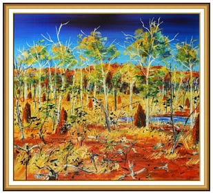 Peter Mcqueeney Landscape Oil Painting on Canvas Signed Framed Large Original Art