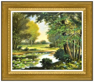 Seitoku Igarashi Water Landscape Oil Painting on Canvas Signed Authentic Artwork