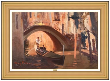 Roy Petley Venice Cityscape Oil Painting on Board Signed Original Framed Artwork