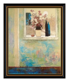 Douglas Ricks Still Life Oil Painting on Canvas Signed Large Original Framed Art