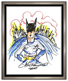 Charles Fazzino Batman Gotham Acrylic Painting Signed 3D Pop Framed Original Artwork