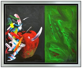 Robert Dowd Abstract Still Life Oil Painting on Canvas Signed Framed Original Art