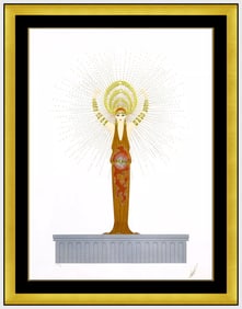 Erte Diana Costume Design Embossed Serigraph Hand Signed Large Deco Dress Artwork