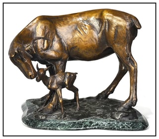 Forest Hart Spirit of the Tundra Bronze Sculpture Elk Signed Wildlife Original Artwork