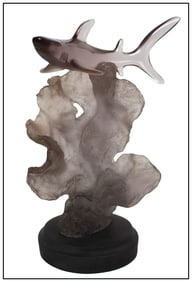Donjo Reef Shark Acrylic Sculpture Nature Seascape Hand Signed Original Modern Artwork