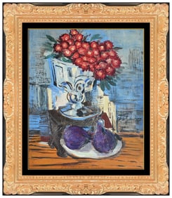 Ismael Gonzalez De La Serna Still Life Oil Painting on Board Signed Framed Original Art