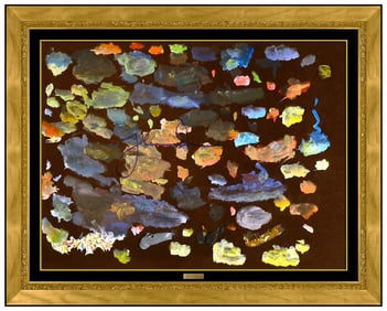 Thomas Kinkade Signed Abstract Painting on Board Framed Art