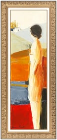 Adriana Naveh Signed Large Acrylic Female Portrait Canvas Art