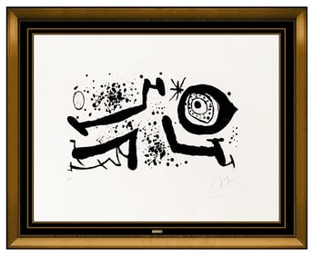 Joan Miro Signed Color Etching Aquatint Abstract Modern Art