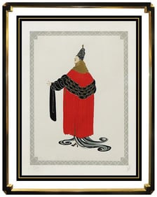 Erte Signed Embossed Serigraph Art Deco Costume Gala Performance