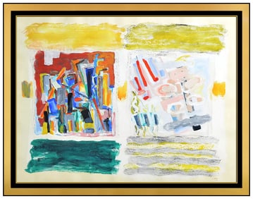 Katherine Porter Signed Acrylic Abstract Painting Modern Framed