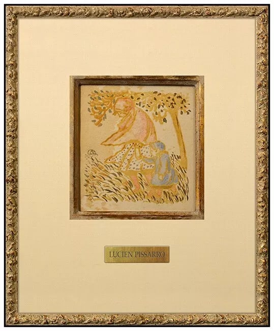 Lucien Pissarro Signed Woodcut Etching Landscape Framed Art: This lot includes:Gallery COA & free domestic shipping (*insurance and international shipping for an additional charge)Artist: Lucien Pissarro Title: AprilMedium: Woodcut EtchingSize: 4 ½&rdquo